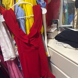 Elegant Red Sleeveless Dress